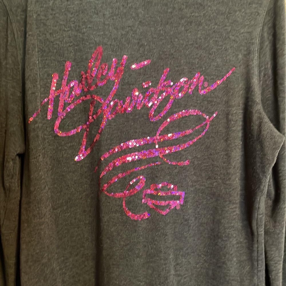 Harley-Davidson Charcoal Hoodie with Pink - Picture 4 of 5